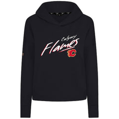 Calgary Flames Levelwear Women's Sweet Sizzle Tri-Blend Cropped Pullover Hoodie - Black - NHL 203092239