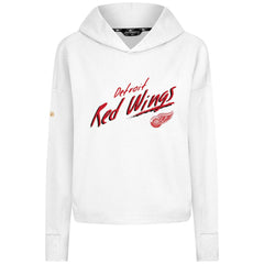 Detroit Red Wings Levelwear Women's Sweet Sizzle Tri-Blend Cropped Pullover Hoodie - White - NHL 203092241