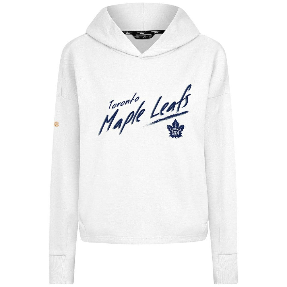 Toronto Maple Leafs Levelwear Women's Sweet Sizzle Tri-Blend Cropped Pullover Hoodie - White - NHL 203092246