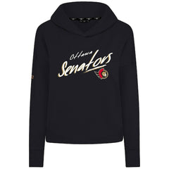 Ottawa Senators Levelwear Women's Sweet Sizzle Tri-Blend Cropped Pullover Hoodie - Black - NHL 203092247
