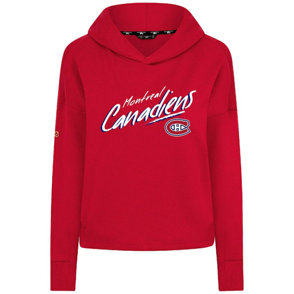 Montreal Canadiens Levelwear Women's Sweet Sizzle Tri-Blend Cropped Pullover Hoodie - Red - NHL 203092250