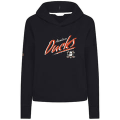 Anaheim Ducks Levelwear Women's Sweet Sizzle Tri-Blend Cropped Pullover Hoodie - Black - NHL 203092255