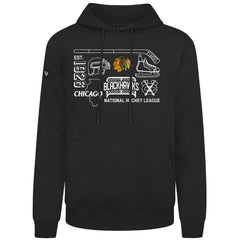 Chicago Blackhawks Levelwear Podium Campaign Pullover Hoodie - Black - NHL 203092403