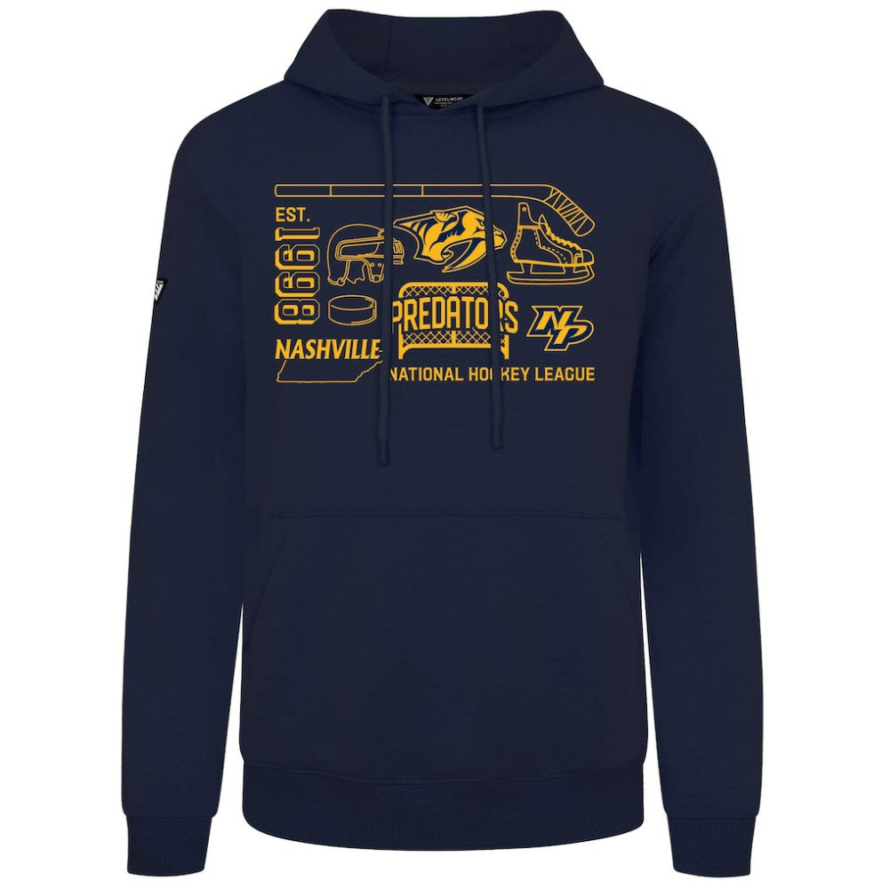 Nashville Predators Levelwear Podium Campaign Pullover Hoodie - Navy - NHL 203092406