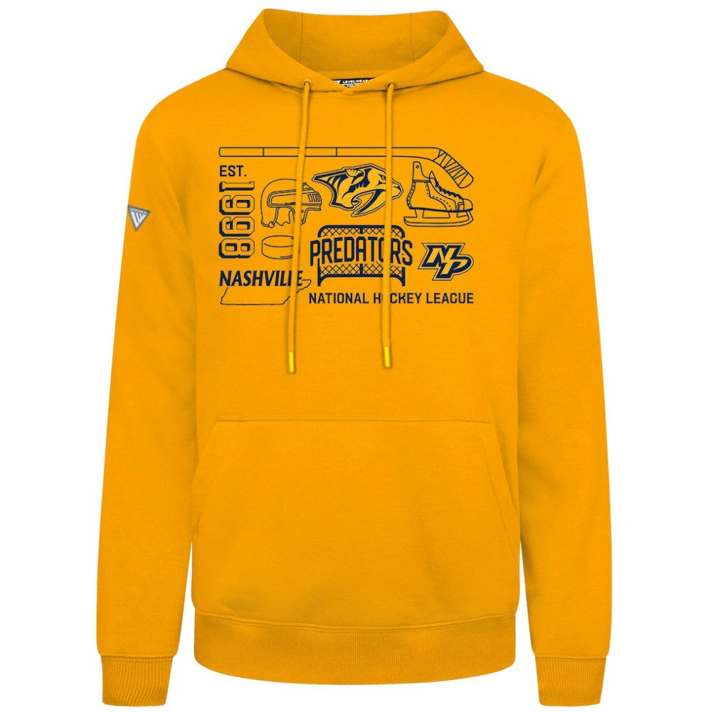 Nashville Predators Levelwear Podium Campaign Pullover Hoodie - Gold - NHL 203092407