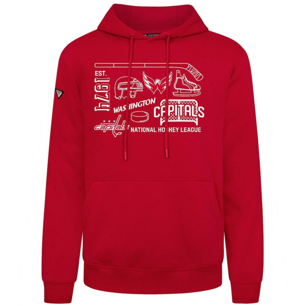 Washington Capitals Levelwear Podium Campaign Pullover Hoodie - Red - NHL 203092428