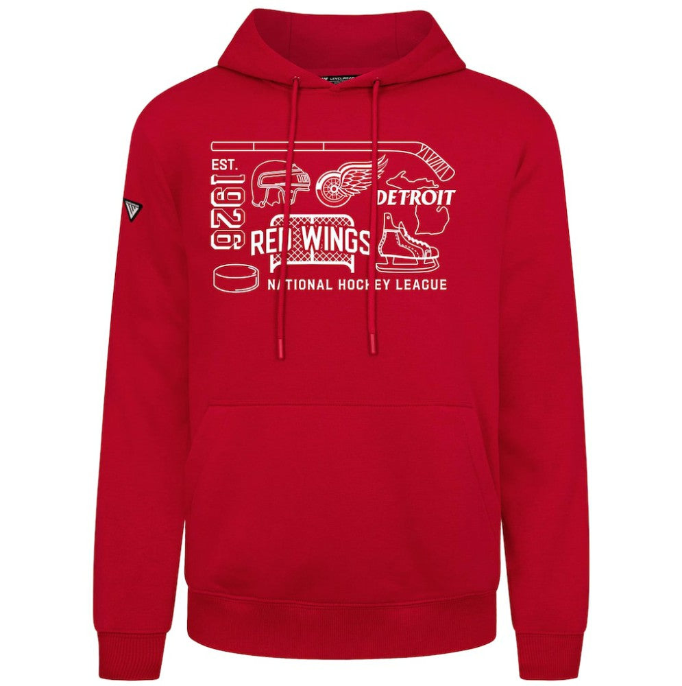 Detroit Red Wings Levelwear Podium Campaign Pullover Hoodie - Red - NHL 203092432