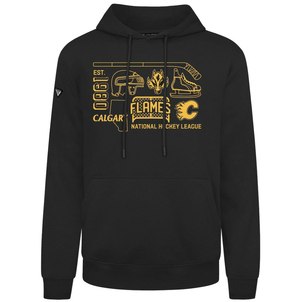 Calgary Flames Levelwear Podium Campaign Pullover Hoodie - Black - NHL 203092455