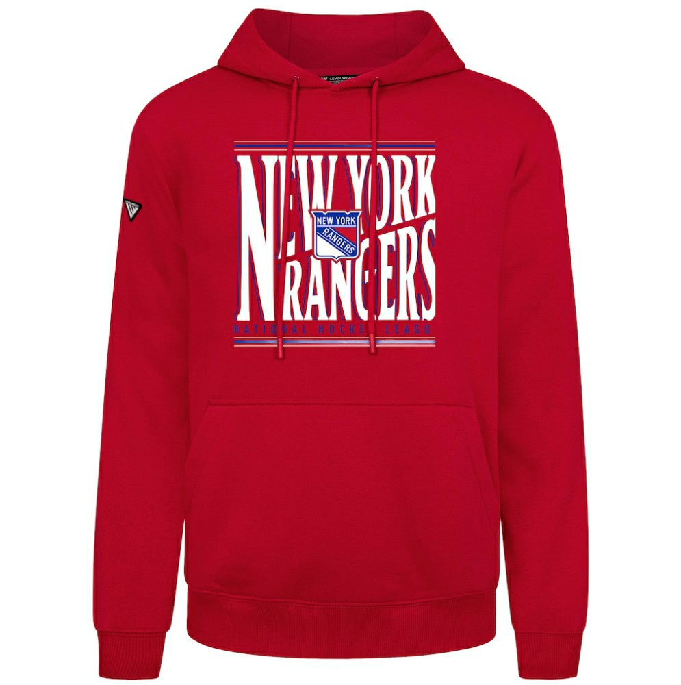 New York Rangers Levelwear Podium Powerhouse Pullover Hoodie - Red - NHL 203092581