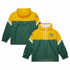 Mitchell & Ness Green Bay Packers Tie Breaker Vintage Logo Lightweight Anorak Half-Zip Windbreaker Gold/Green