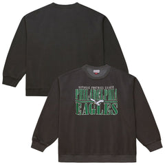 Mitchell & Ness Philadelphia Eagles Downtown Crew Vintage Logo Sweatshirt Black