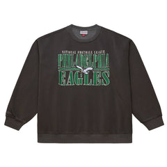 Mitchell & Ness Philadelphia Eagles Downtown Crew Vintage Logo Sweatshirt Black