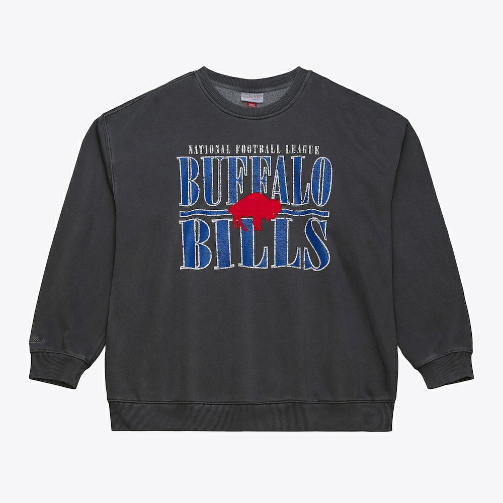 Mitchell & Ness Buffalo Bills Downtown Crew Vintage Logo Sweatshirt Black