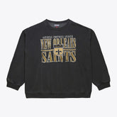 Mitchell & Ness New Orleans Saints Downtown Crew Vintage Logo Sweatshirt Black