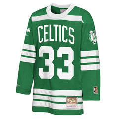 Larry Bird Boston Celtics Youth Maxxed Out 2.0 Fashion Hockey Jersey Kelly Green | Mitchell & Ness Lifestyle