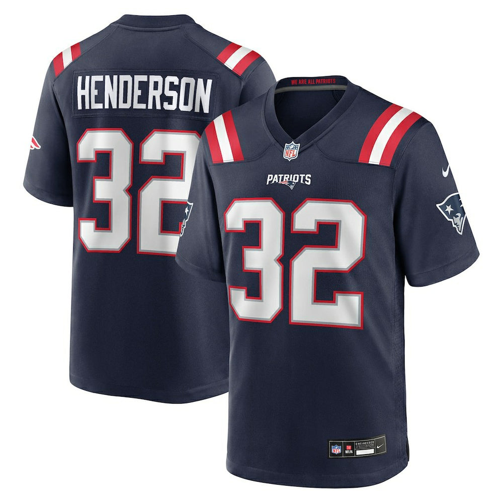 Nike TreVeyon Henderson New England Patriots 2025 NFL Draft Game Jersey Navy