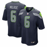 Nike Jalen Milroe Seattle Seahawks 2025 NFL Draft Game Jersey College Navy