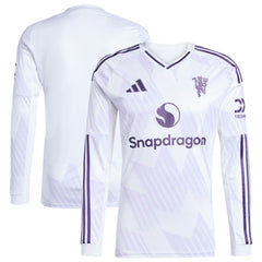Manchester United 2025/26 Away Replica Long Sleeve Jersey White - Adidas Discount
