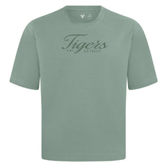 Detroit Tigers Levelwear Ethereal Oversized Luxe Signature Knit T-Shirt - Green - MLB Lifestyle