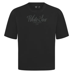 Chicago White Sox Levelwear Ethereal Oversized Luxe Signature Knit T-Shirt - Black - MLB Lifestyle