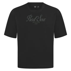 Boston Red Sox Levelwear Ethereal Oversized Luxe Signature Knit T-Shirt - Black - MLB Lifestyle