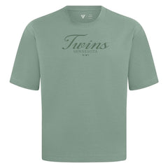 Minnesota Twins Levelwear Ethereal Oversized Luxe Signature Knit T-Shirt - Green - MLB on Sale