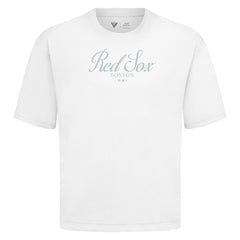 Boston Red Sox Levelwear Ethereal Oversized Luxe Signature Knit T-Shirt - White - MLB Online