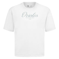 Baltimore Orioles Levelwear Ethereal Oversized Luxe Signature Knit T-Shirt - White - MLB Online