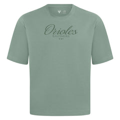 Baltimore Orioles Levelwear Ethereal Oversized Luxe Signature Knit T-Shirt - Green - MLB Discount