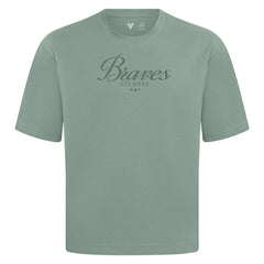 Atlanta Braves Levelwear Ethereal Oversized Luxe Signature Knit T-Shirt - Green - MLB Online