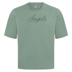 Los Angeles Angels Levelwear Ethereal Oversized Luxe Signature Knit T-Shirt - Green - MLB Sale