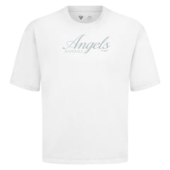 Los Angeles Angels Levelwear Ethereal Oversized Luxe Signature Knit T-Shirt - White - MLB Sale