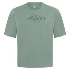 Athletics Levelwear Ethereal Oversized Luxe Signature Knit T-Shirt - Green - MLB on Sale
