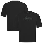 Athletics Levelwear Ethereal Oversized Luxe Signature Knit T-Shirt - Black - MLB Discount