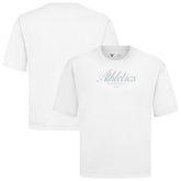 Athletics Levelwear Ethereal Oversized Luxe Signature Knit T-Shirt - White - MLB Sale