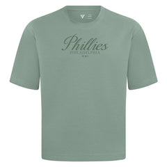 Philadelphia Phillies Levelwear Ethereal Oversized Luxe Signature Knit T-Shirt - Green - MLB Lifestyle