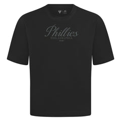 Philadelphia Phillies Levelwear Ethereal Oversized Luxe Signature Knit T-Shirt - Black - MLB on Sale