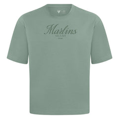 Miami Marlins Levelwear Ethereal Oversized Luxe Signature Knit T-Shirt - Green - MLB Lifestyle