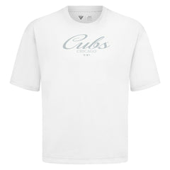 Chicago Cubs Levelwear Ethereal Oversized Luxe Signature Knit T-Shirt - White - MLB Lifestyle