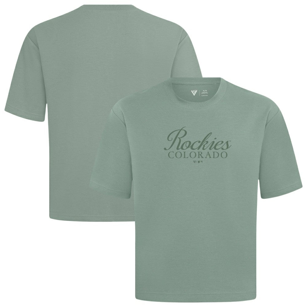 Colorado Rockies Levelwear Ethereal Oversized Luxe Signature Knit T-Shirt - Green - MLB Discount