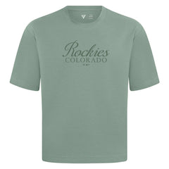 Colorado Rockies Levelwear Ethereal Oversized Luxe Signature Knit T-Shirt - Green - MLB Discount
