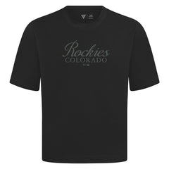 Colorado Rockies Levelwear Ethereal Oversized Luxe Signature Knit T-Shirt - Black - MLB Lifestyle