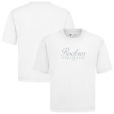 Colorado Rockies Levelwear Ethereal Oversized Luxe Signature Knit T-Shirt - White - MLB Sale