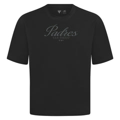 San Diego Padres Levelwear Ethereal Oversized Luxe Signature Knit T-Shirt - Black - MLB Lifestyle