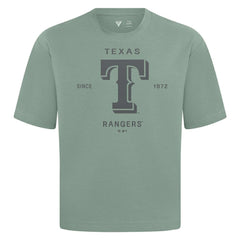 Texas Rangers Levelwear Crossway Oversized Luxe Signature Knit T-Shirt - Green - MLB Lifestyle