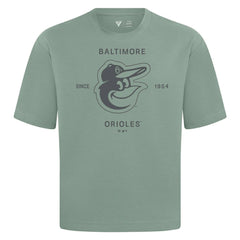 Baltimore Orioles Levelwear Crossway Oversized Luxe Signature Knit T-Shirt - Green - MLB Lifestyle