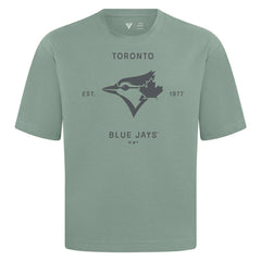 Toronto Blue Jays Levelwear Crossway Oversized Luxe Signature Knit T-Shirt - Green - MLB Discount