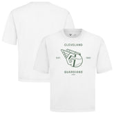 Cleveland Guardians Levelwear Crossway Oversized Luxe Signature Knit T-Shirt - White - MLB Lifestyle