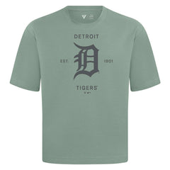 Detroit Tigers Levelwear Crossway Oversized Luxe Signature Knit T-Shirt - Green - MLB Sale