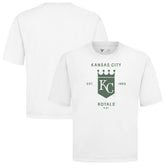 Kansas City Royals Levelwear Crossway Oversized Luxe Signature Knit T-Shirt - White - MLB Discount